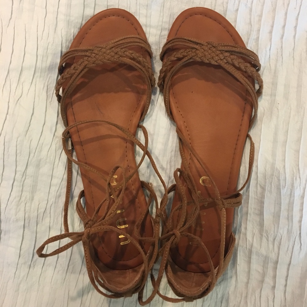 Unisa Brown lace up sandals